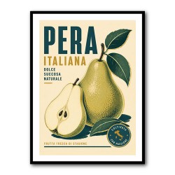 Italian Pear Vintage Fruit Poster Art Print