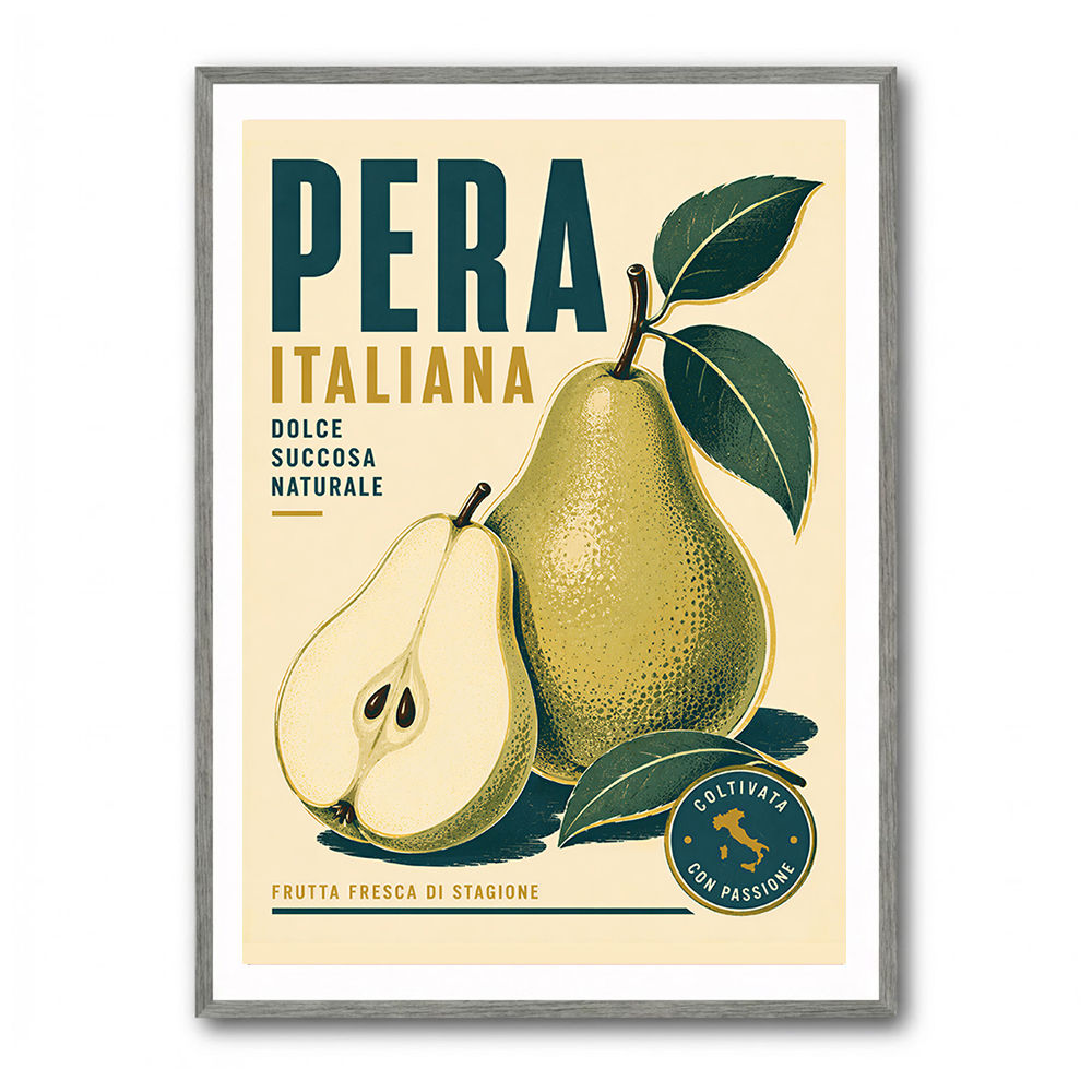 Italian Pear Vintage Fruit Poster Art Print