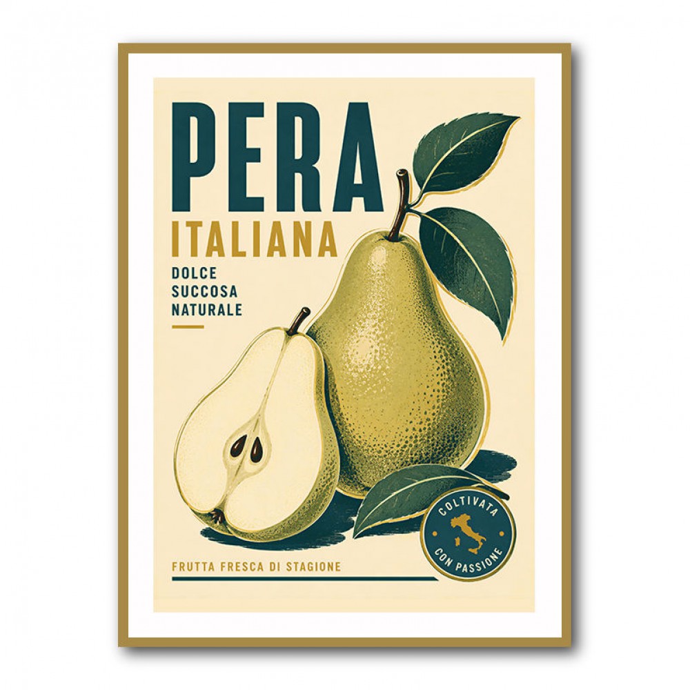 Italian Pear Vintage Fruit Poster Art Print