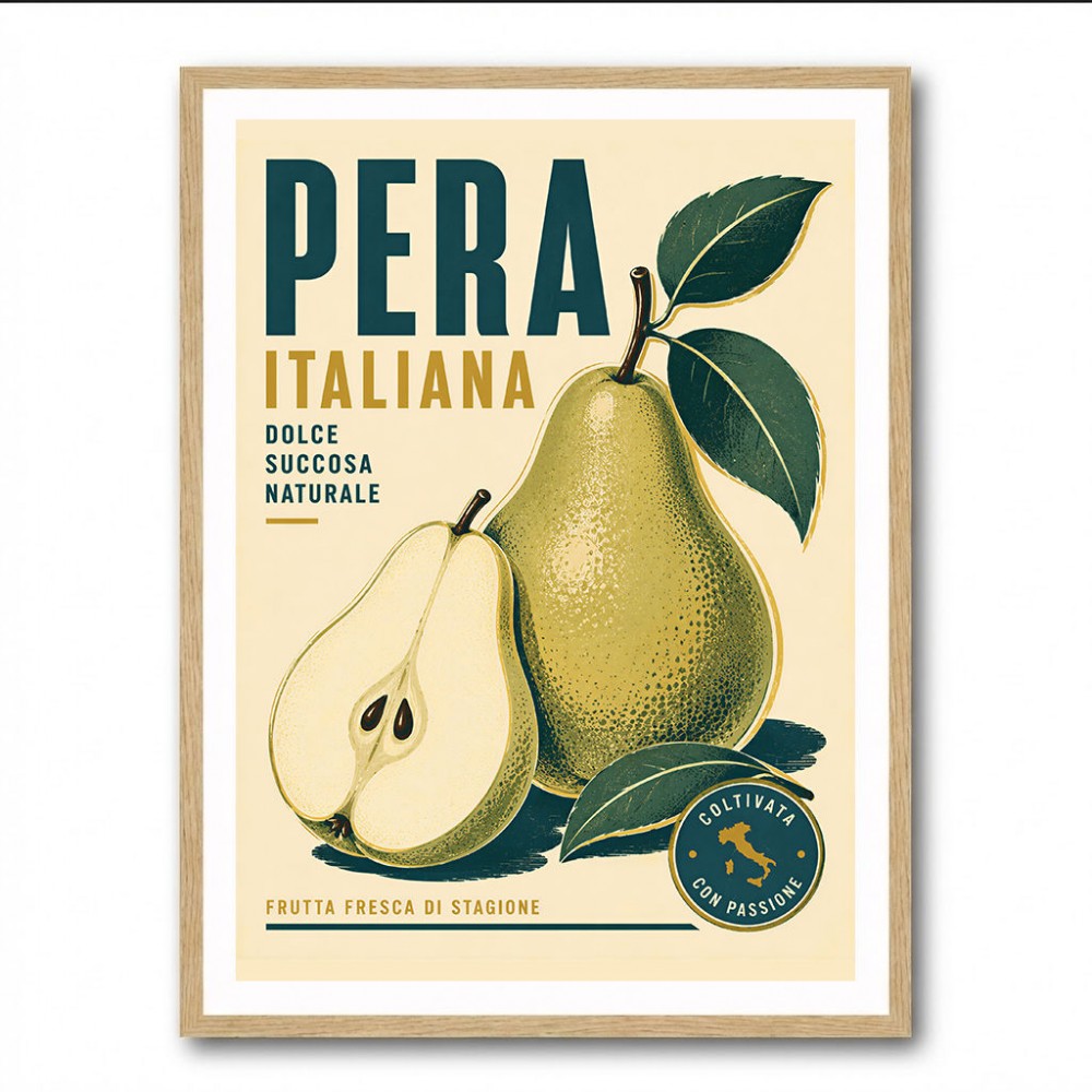 Italian Pear Vintage Fruit Poster Art Print