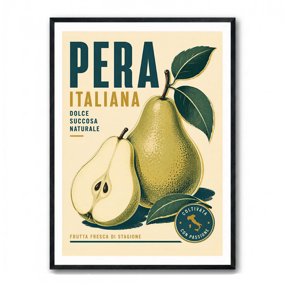 Italian Pear Vintage Fruit Poster Art Print