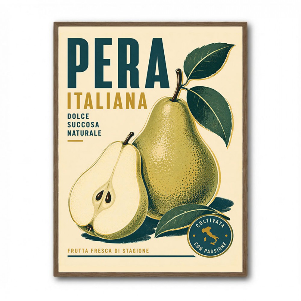 Italian Pear Vintage Fruit Poster Art Print