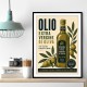 Olive Oil Bottle Vintage Italian Ad Art Print