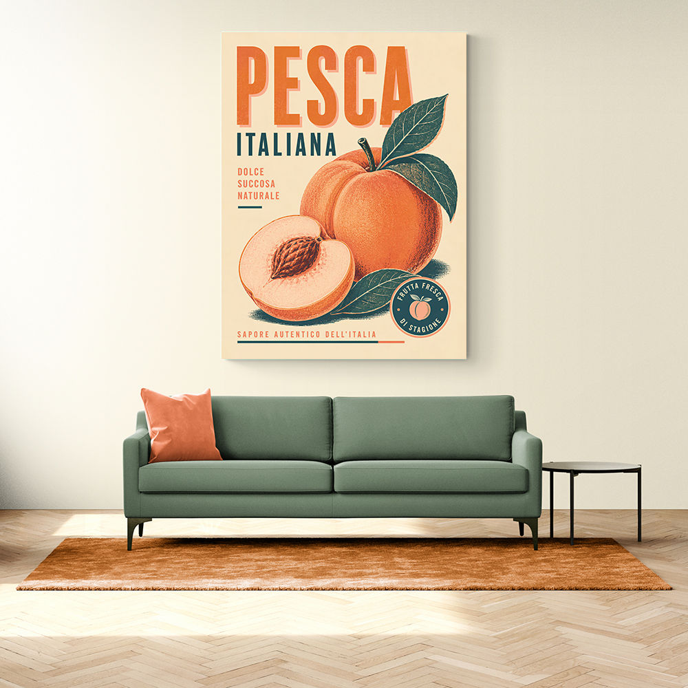 Peaches Italian Fruit Vintage Advert Art Print