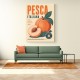Peaches Italian Fruit Vintage Advert Art Print