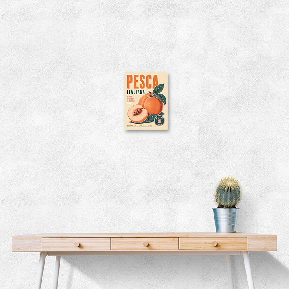 Peaches Italian Fruit Vintage Advert Art Print