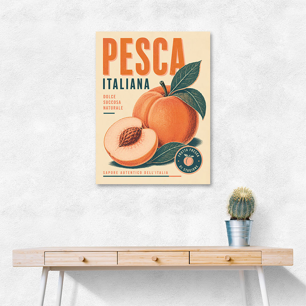Peaches Italian Fruit Vintage Advert Art Print