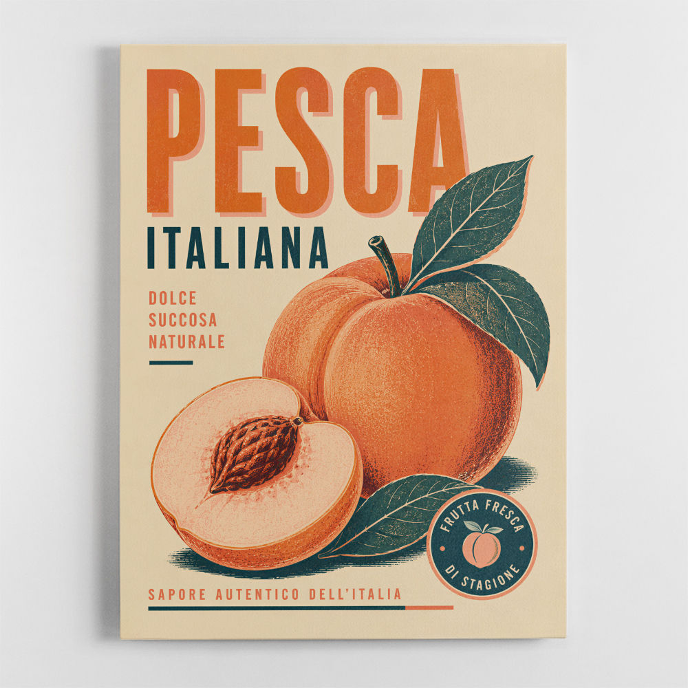 Peaches Italian Fruit Vintage Advert Art Print