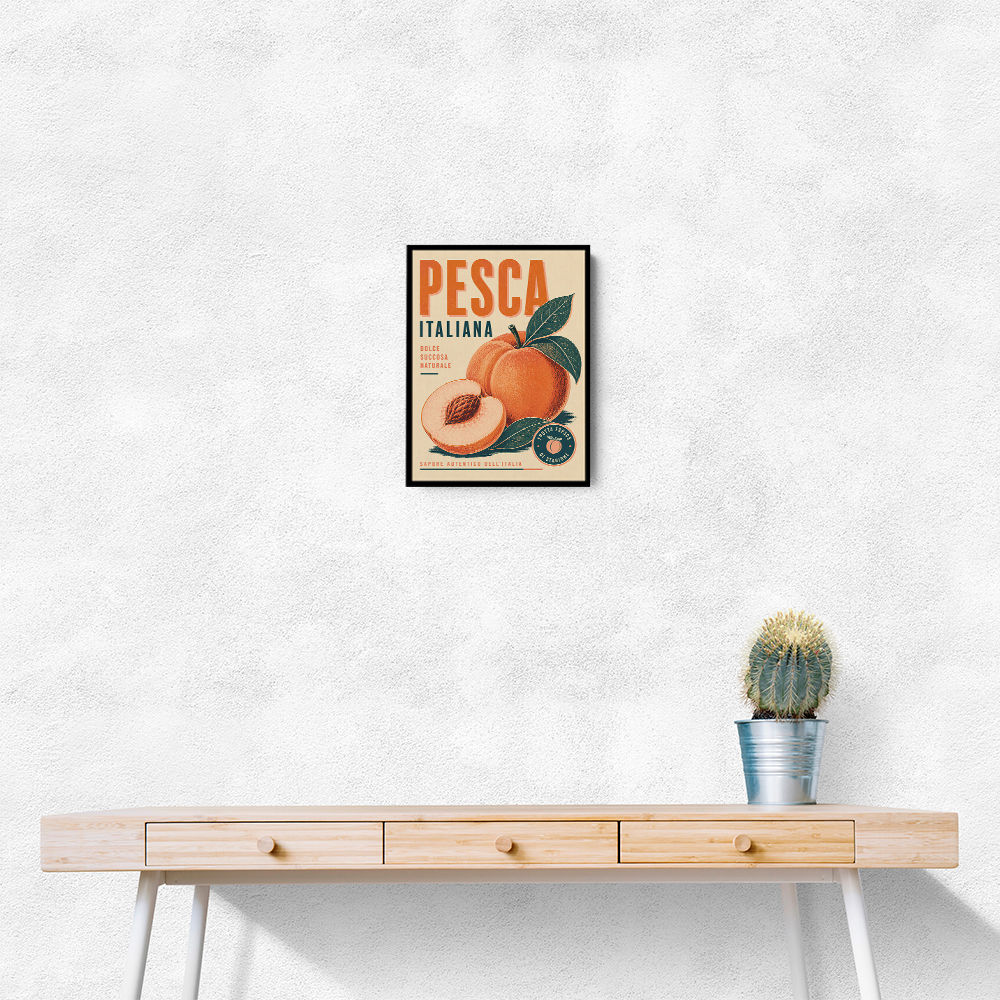 Peaches Italian Fruit Vintage Advert Art Print