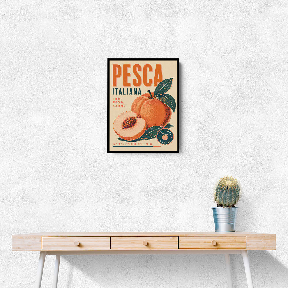 Peaches Italian Fruit Vintage Advert Art Print