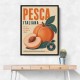 Peaches Italian Fruit Vintage Advert Art Print