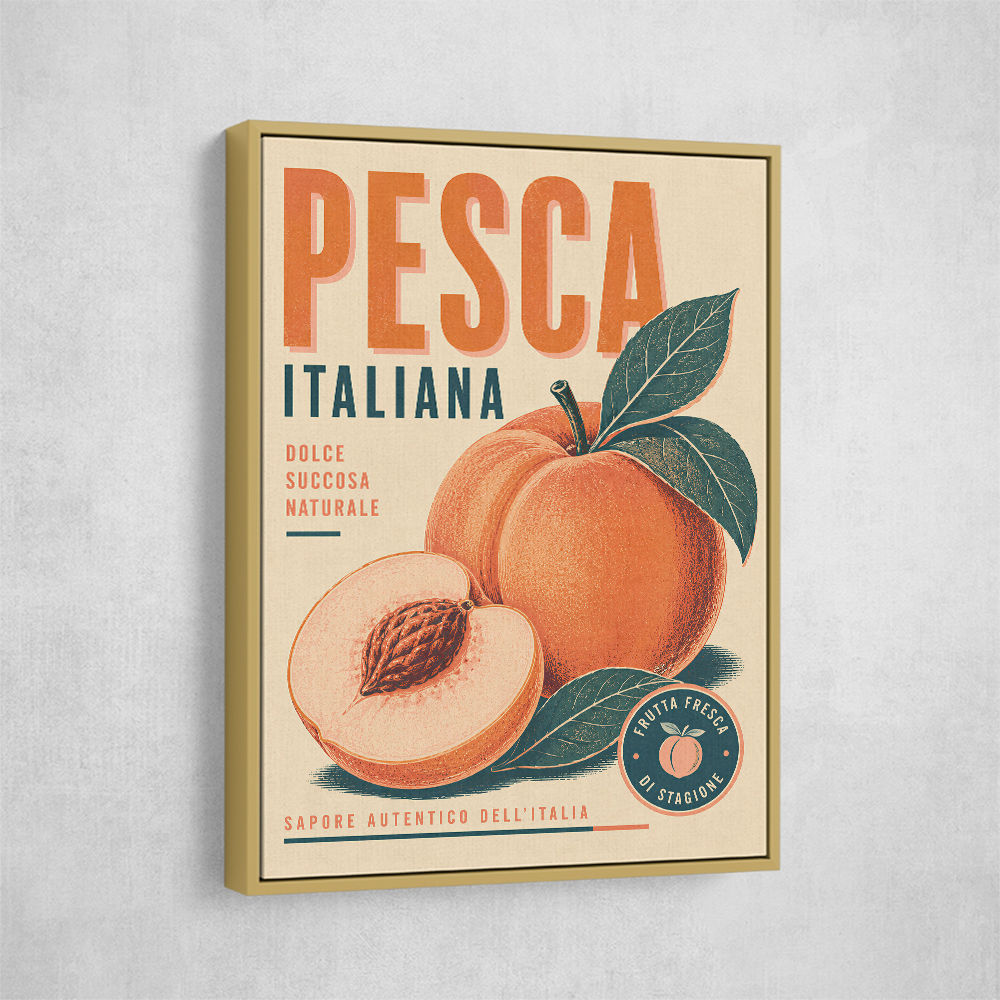 Peaches Italian Fruit Vintage Advert Art Print