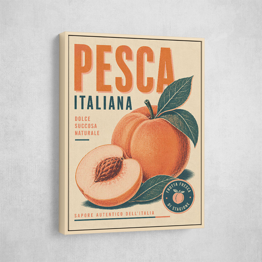 Peaches Italian Fruit Vintage Advert Art Print
