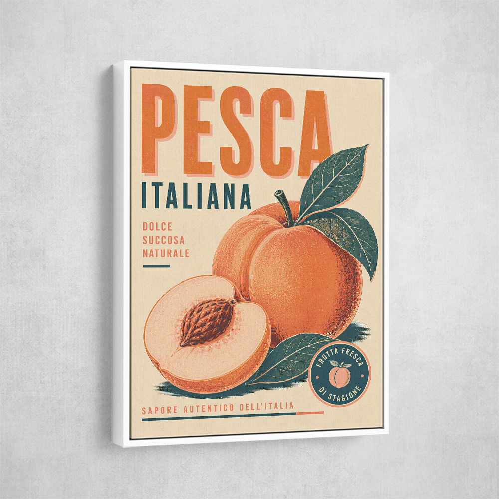 Peaches Italian Fruit Vintage Advert Art Print