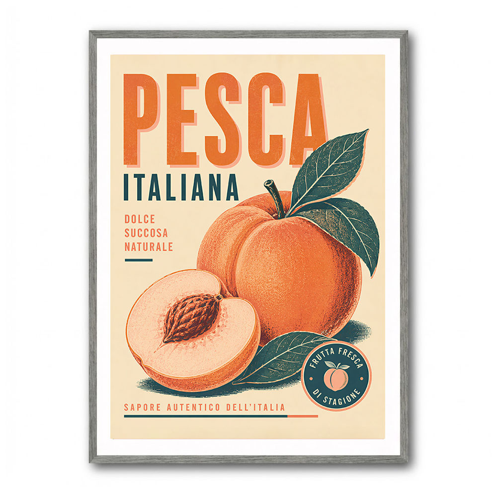 Peaches Italian Fruit Vintage Advert Art Print