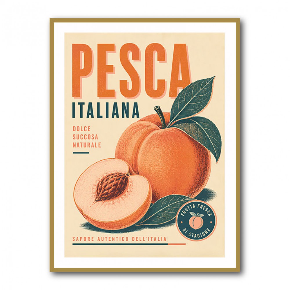 Peaches Italian Fruit Vintage Advert Art Print