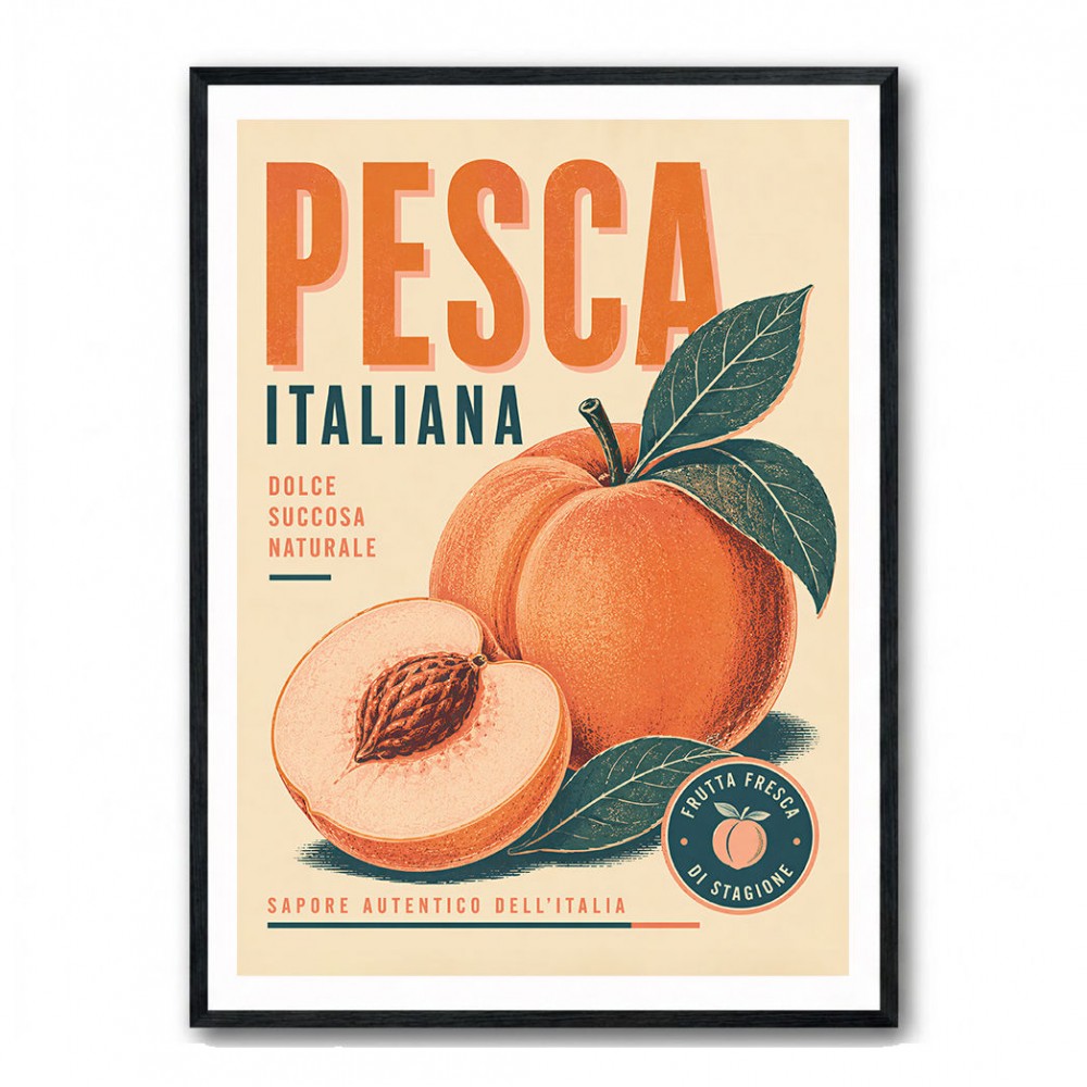 Peaches Italian Fruit Vintage Advert Art Print