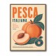 Peaches Italian Fruit Vintage Advert Art Print