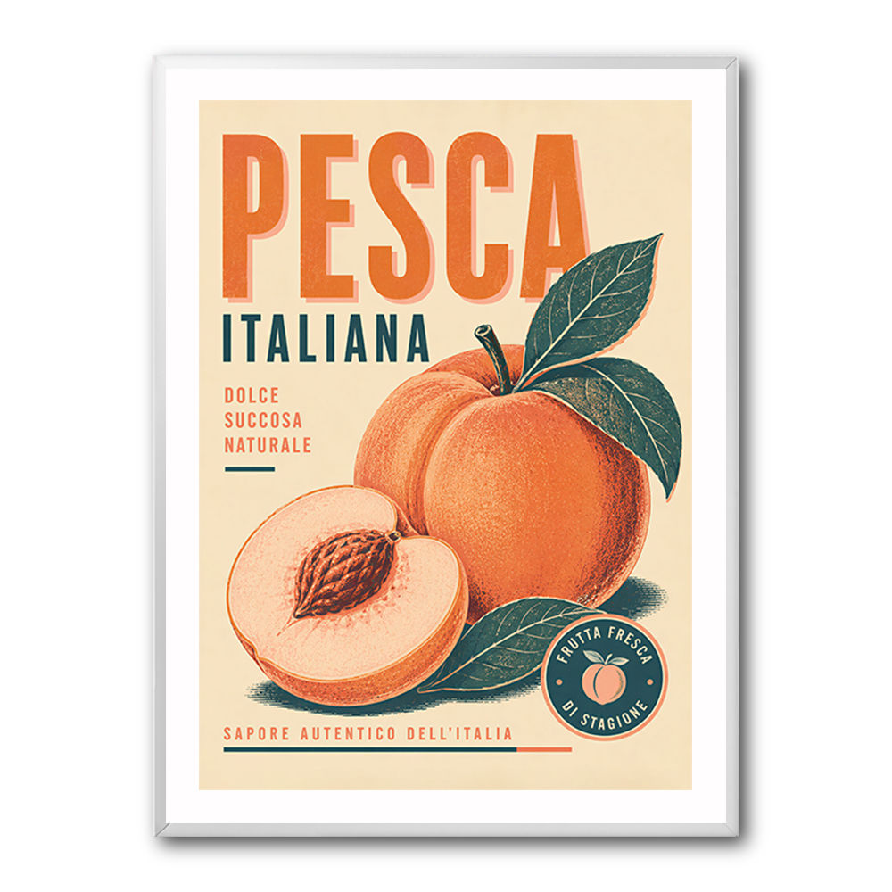 Peaches Italian Fruit Vintage Advert Art Print
