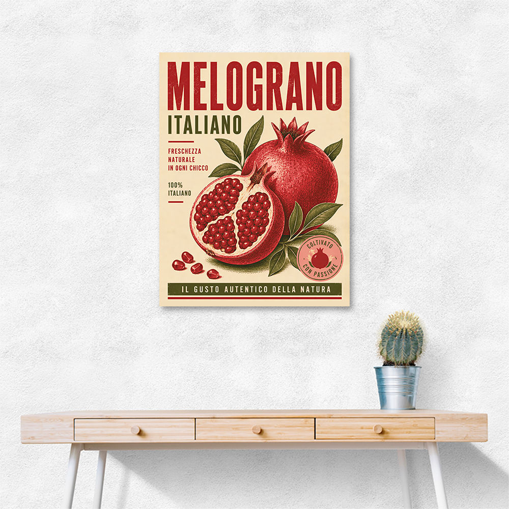 Pomegranate Italian Vintage Food Poster Wall Art