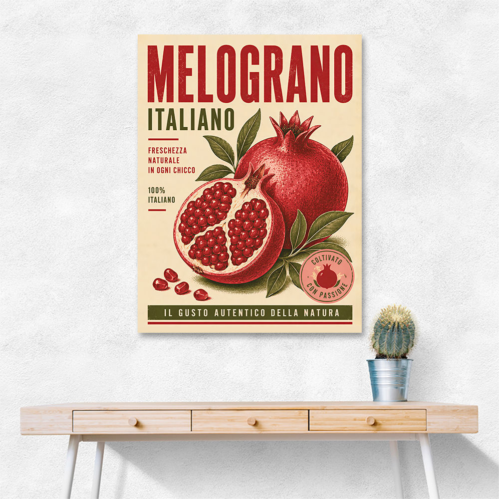 Pomegranate Italian Vintage Food Poster Wall Art