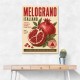 Pomegranate Italian Vintage Food Poster Wall Art