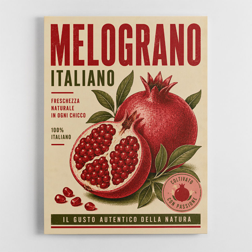 Pomegranate Italian Vintage Food Poster Wall Art