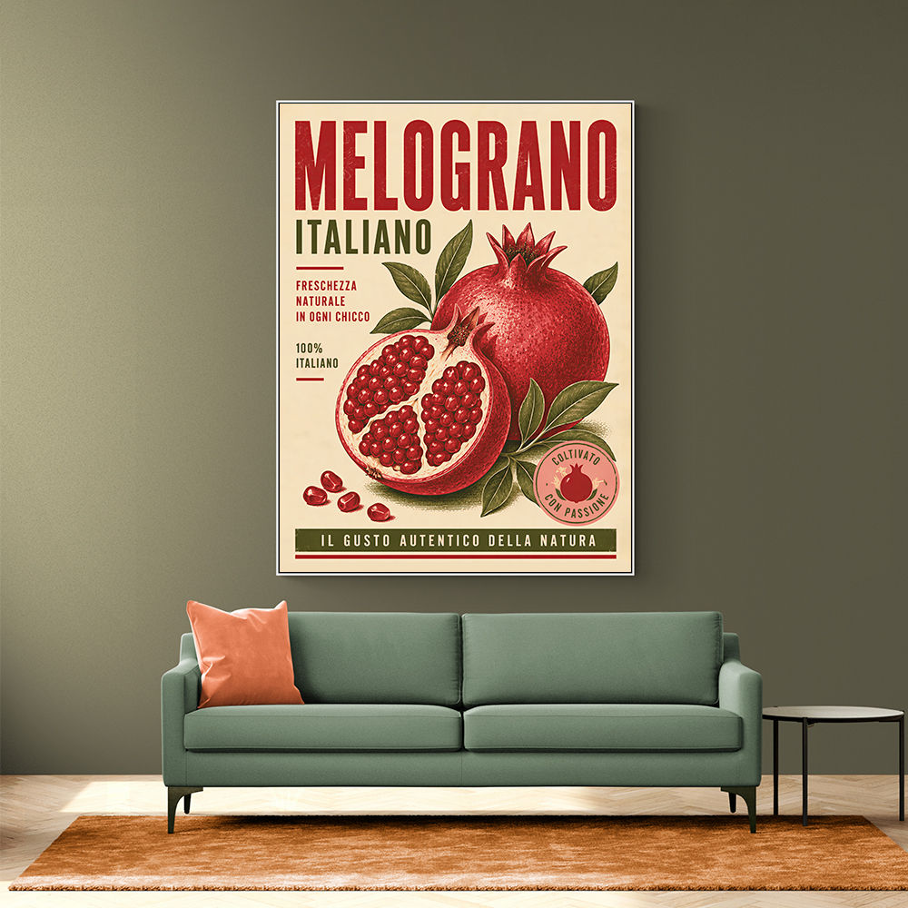 Pomegranate Italian Vintage Food Poster Wall Art