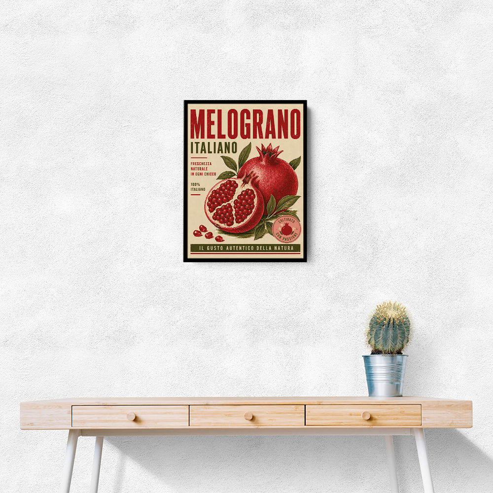 Pomegranate Italian Vintage Food Poster Wall Art