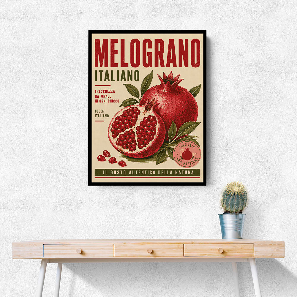 Pomegranate Italian Vintage Food Poster Wall Art