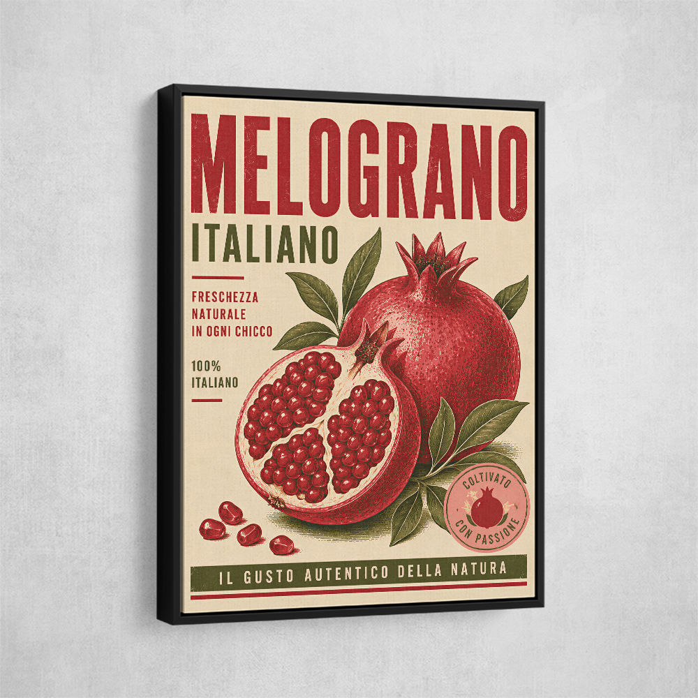 Pomegranate Italian Vintage Food Poster Wall Art