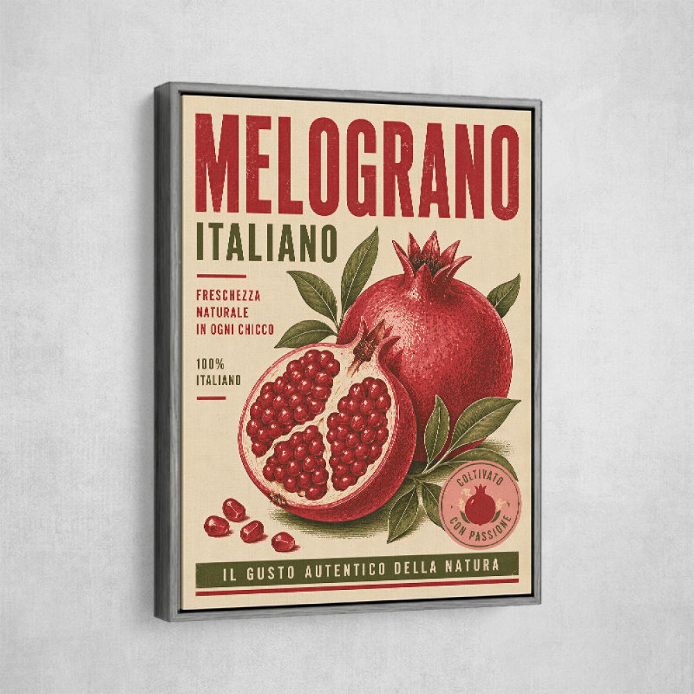 Pomegranate Italian Vintage Food Poster Wall Art