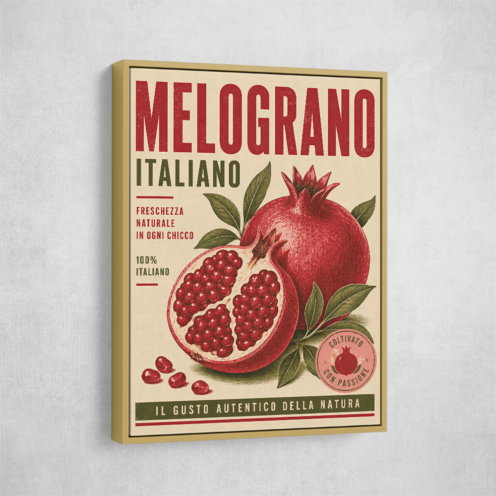 Pomegranate Italian Vintage Food Poster Wall Art