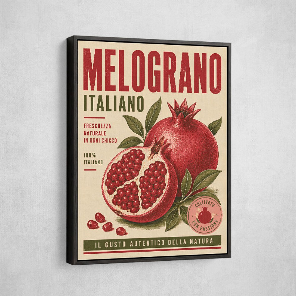 Pomegranate Italian Vintage Food Poster Wall Art