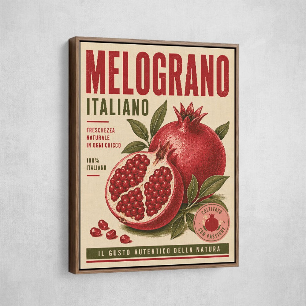 Pomegranate Italian Vintage Food Poster Wall Art
