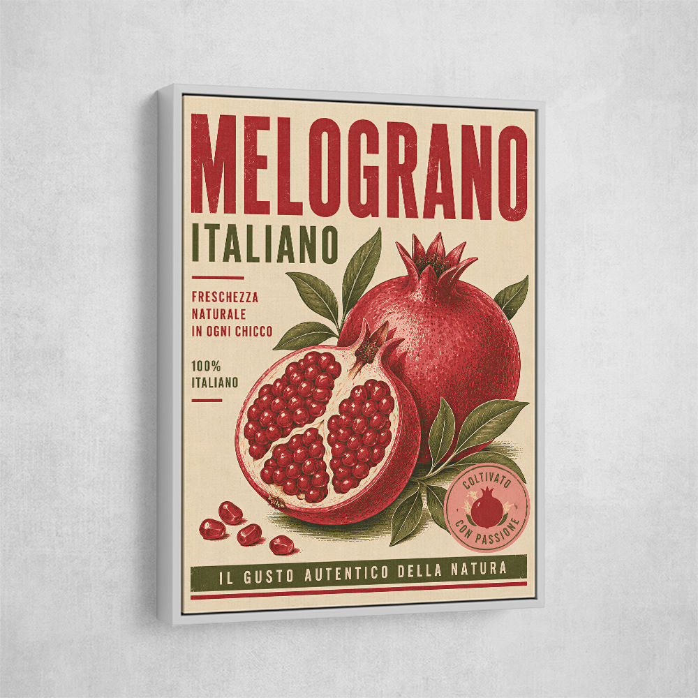 Pomegranate Italian Vintage Food Poster Wall Art