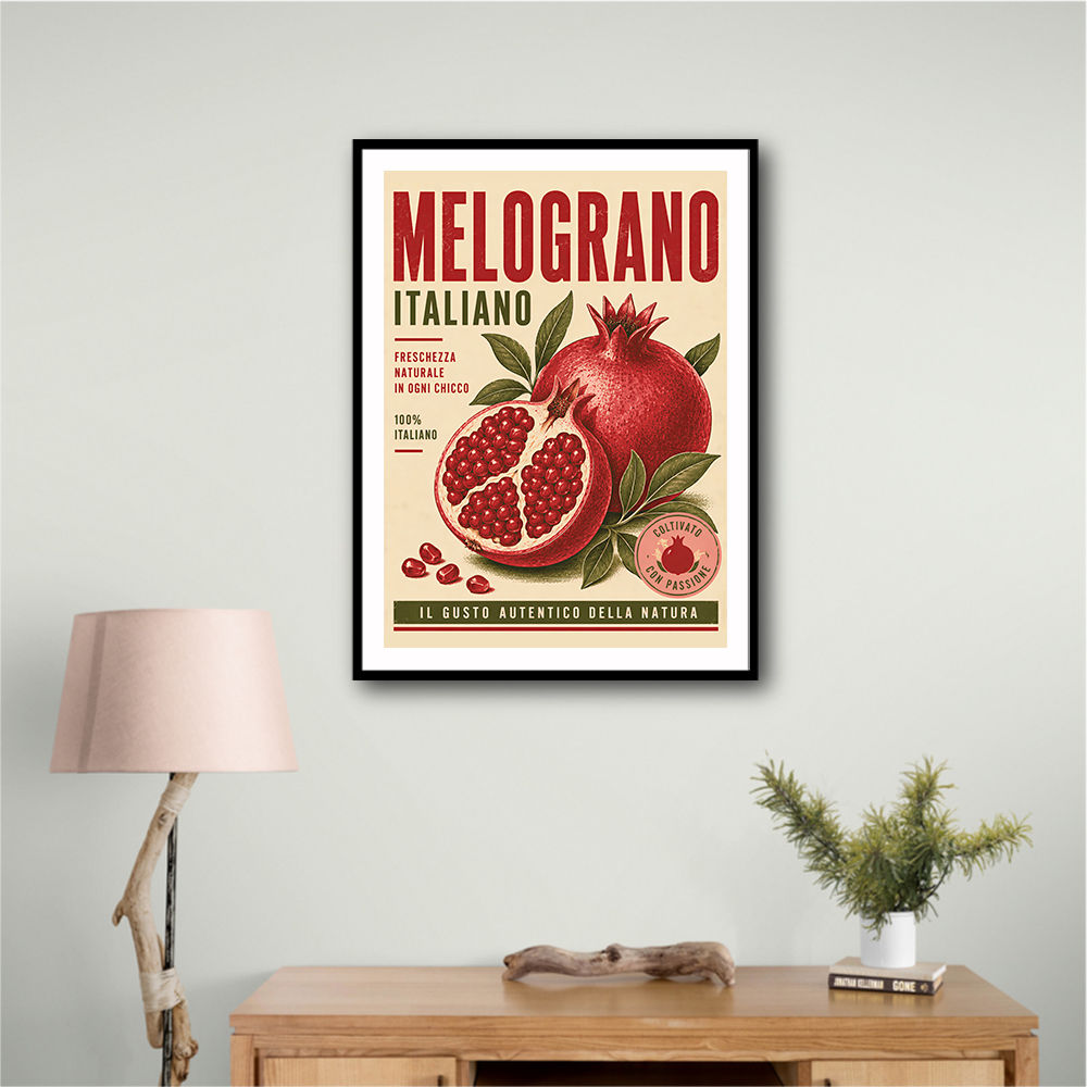 Pomegranate Italian Vintage Food Poster Wall Art