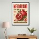 Pomegranate Italian Vintage Food Poster Wall Art