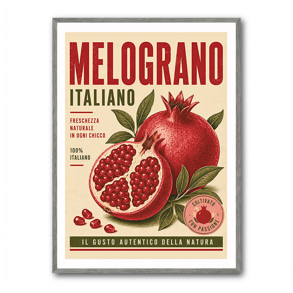 Pomegranate Italian Vintage Food Poster Wall Art