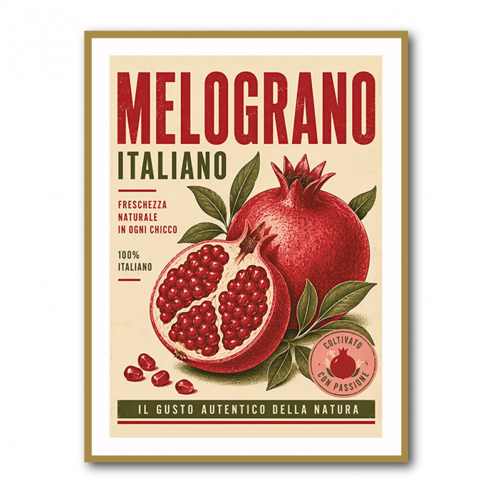 Pomegranate Italian Vintage Food Poster Wall Art
