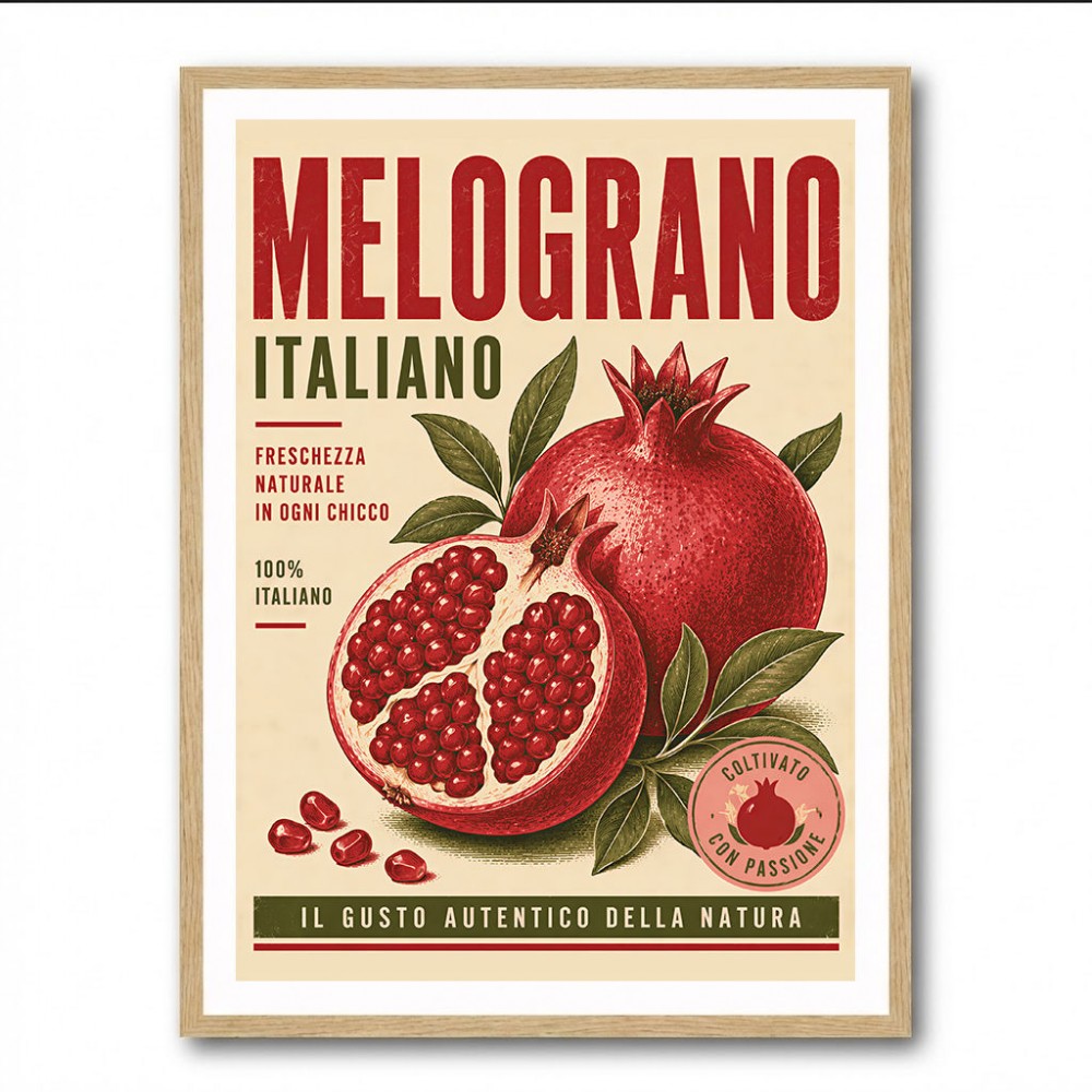 Pomegranate Italian Vintage Food Poster Wall Art