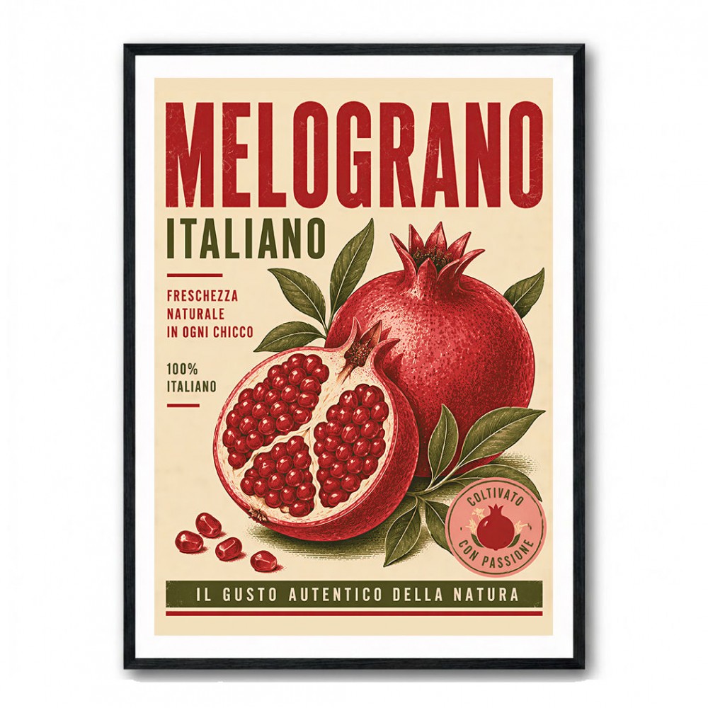 Pomegranate Italian Vintage Food Poster Wall Art