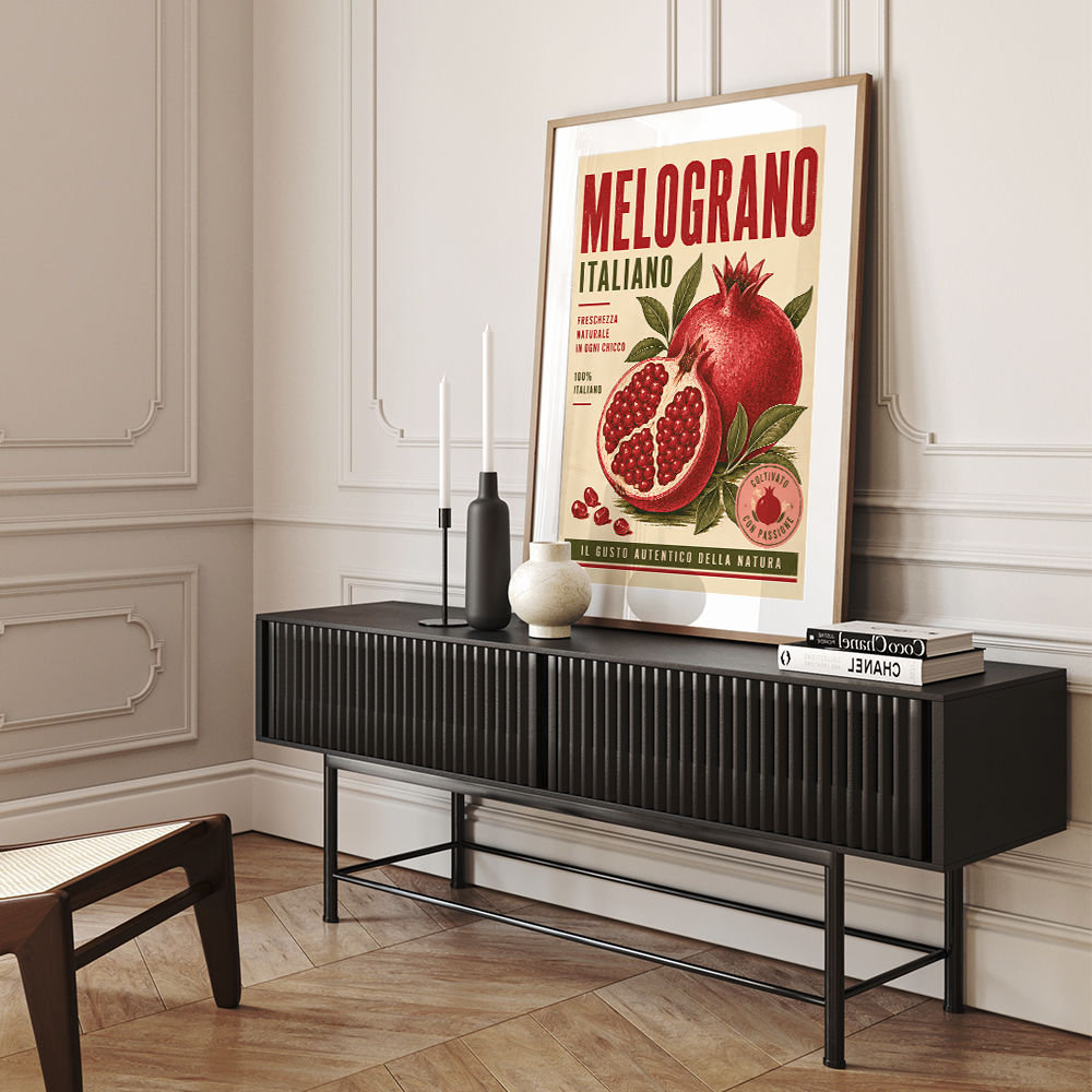 Pomegranate Italian Vintage Food Poster Wall Art
