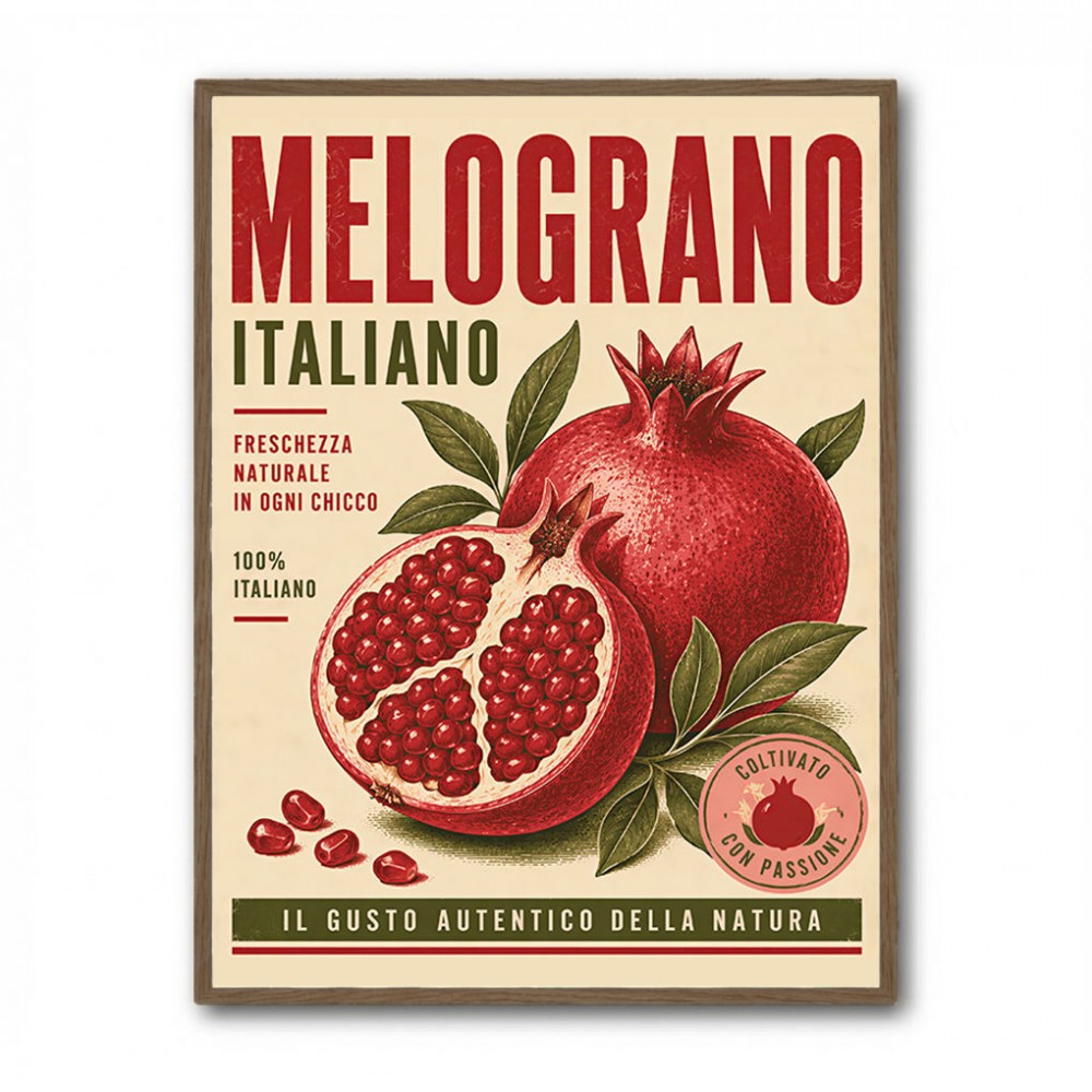 Pomegranate Italian Vintage Food Poster Wall Art