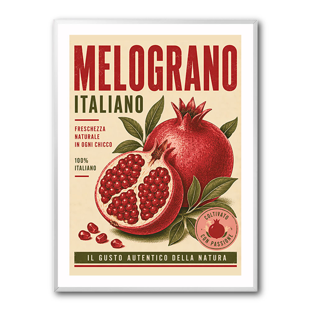 Pomegranate Italian Vintage Food Poster Wall Art