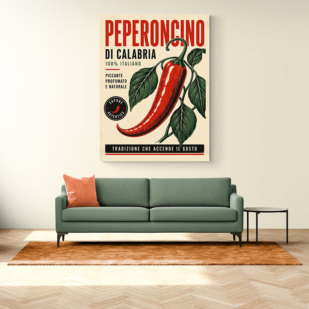 Red Chili Pepper Vintage Poster Wall Art