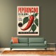Red Chili Pepper Vintage Poster Wall Art