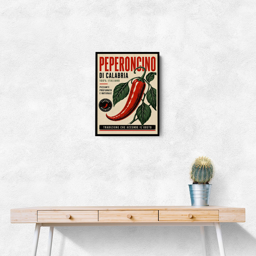 Red Chili Pepper Vintage Poster Wall Art