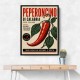 Red Chili Pepper Vintage Poster Wall Art