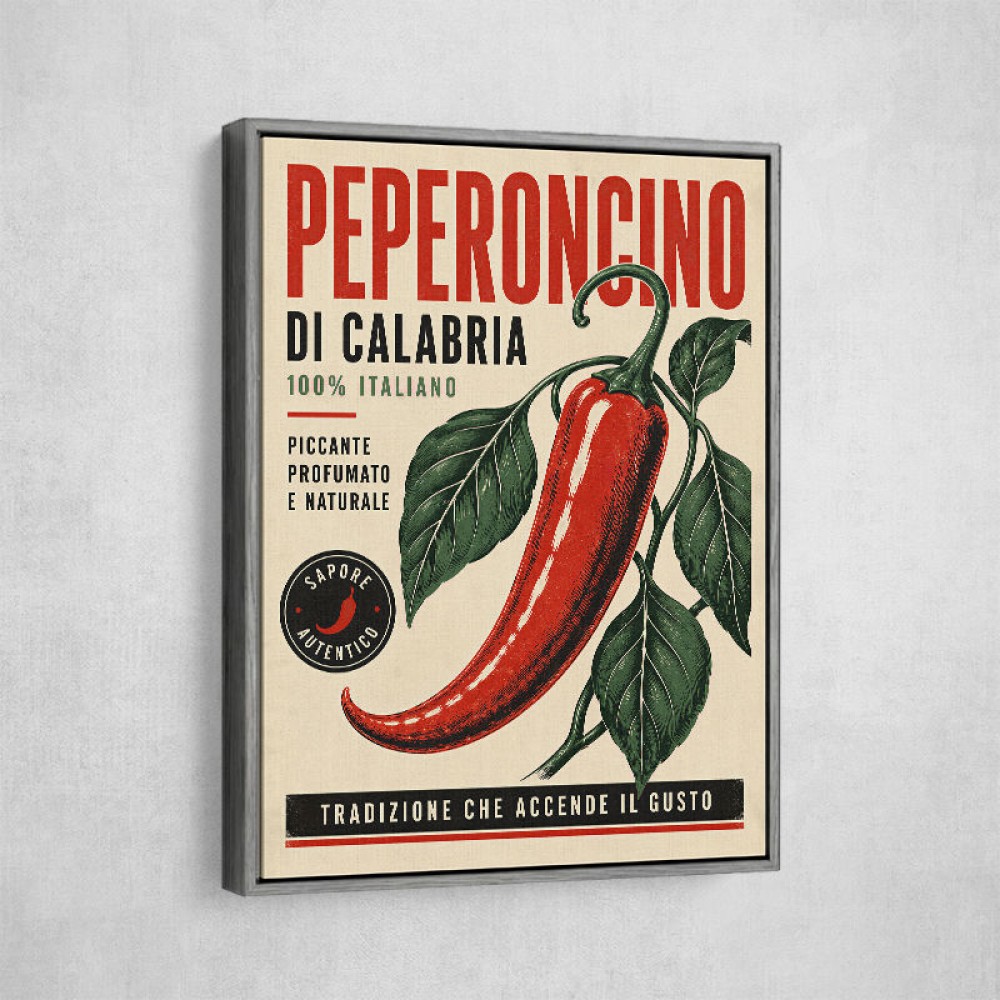Red Chili Pepper Vintage Poster Wall Art